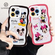 Phone Case OPPO Reno 8T 5G Reno 8T 4G Reno 8Z 5G Reno 7Z 5G Reno 8 5G Reno 6 5G Reno 2F 2Z Reno 5 5G F9 F11 Pro Cute Mickey Mouse Pattern Wave Silicone Clear Soft Case