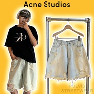 ️[Mirror Quality] - ACNE STUDIOS Distressed Bleach Wash Raw Hem Denim Shorts, Midweight Shorts, jean