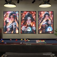 Luminous Punk Ball Game Billiard Room Decoration Painting Black Two-Dimensional Beauty Expo Billiard