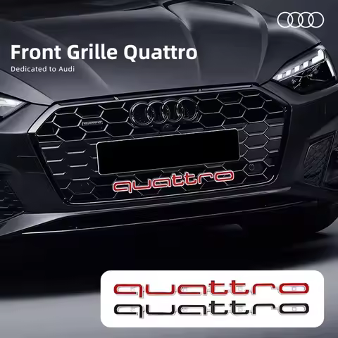 3D ABS Quattro Emblem Car Front Grille Badge LOGO Auto Accessorie For Audi SLine A5 C6 C5 A1 A7 Q3 T