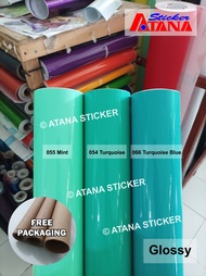 Skotlet Tosca Glossy Mint Hijau Biru Pastel Telur Asin Turquoise Turkish Gloss Kilap Metalik Cutting Stiker Anti Gores Papan Reklame Plat Akrilik Aquarium Dekorasi Sticker Interior Eksterior Aksesoris Body Motor Mobil Maxdecal Profix Alternatif Oracal