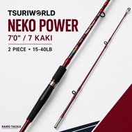 TsuriWorld NEKO Power 7'0" (7 Kaki) 2-Piece Spinning Rod | 15-40lb Fast Taper | Joran Pancing