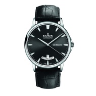 Edox Les Bemont Day and Date Automatic Watch black/steel/black ED83015-3-NIN