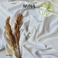 Per50cm Mina Kain Sultan Putih dan Broken White Anti UV UPF 80 Polos Premium Bahan Baju Dress Tunik 