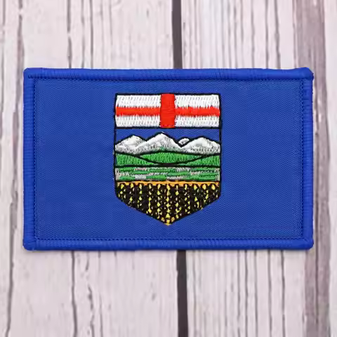 Flag of Alberta patch Embroidered Patch Hook & Loop Sew on Embroidery Military Badge