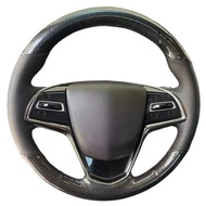 DIY Artificial leather Suede Carbon Fiber Customized Hand-stitched Car Steering Wheel Cover For Cadi