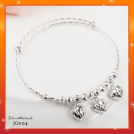💥PROMO💥#JG004 Triple Hearts Love Bangle-Sterling Silver 925 (Gelang Tangan) 100% Original Silver