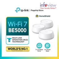 TP-Link BE5000 (3 Pack) WiFi 7 Whole Home AI-Driven Mesh WiFi Router with Homeshield Deco BE25