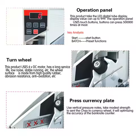 Worldwide Bill Cash Banknote Counter Note Currency Counting Machine Bill Cash Money Count Machine fo