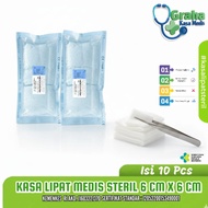 Kasa Steril Medis Lipat  Ukuran 6Cm x 6cm Kain Perban Plester Luka Bakar Operasi Kecil Penutup Puser
