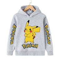 Pokemon Pikachu Kids Clothing Tops Boys Sweatshirt Game Print Hoodies Funny Anime Long Sleeve Pullovers Baby Girls Streetwear
