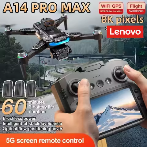 Lenovo A14Pro max GPS Drone 4K Professional Dual Camera Dron Brushless Motor WIFI FPV Foldable RC Qu