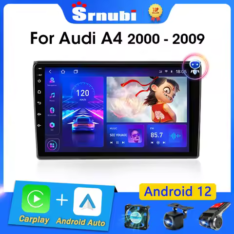 Srnubi 2 Din Android 12 Carplay Car Radio for Audi A4 A4L 2000 - 2009 S4 RS4 B6 B7 Multimedia Player