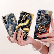 For Samsung Galaxy A17 4G 5G Case SM-A175F SM-A177B Luxury Dragon Tiger Animals Painted Soft Cover F