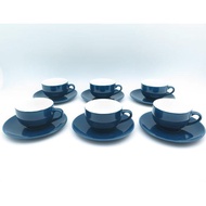 Can Pay For Place Cup Set Cafe Dark Blue 6 Pairs - Blue Guaranteed Code 828