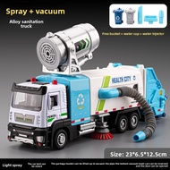 [MY Stock]Electric Sweeper Truck Toy – Water Spray, Light & Sound, Pull Back, Alloy Model, Gift for 