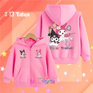 KUROMI MELODY Girls' Zipper Hoodie Jacket Girls' Zipper Hoodie Sweater Ages 2-13 Years