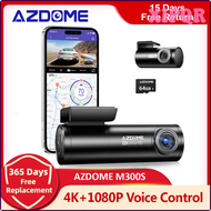 XIPQR Azdome M300S อัดเสียงอัตโนมัติ4K + 1080P Achteruitrijcamera (Gratis 64G Tf) เลนส์800MP ระบบ Wi