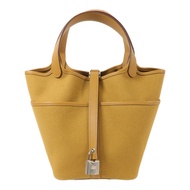 HERMES 帆布Picotin PM手挽袋Seasame