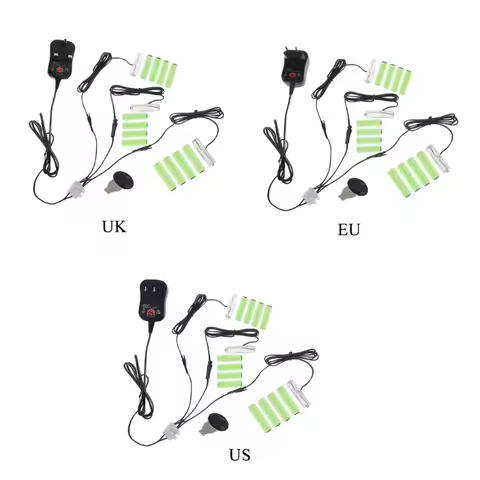 3in1 AA Battery Eliminator US UK EU Power Supply Cable Adjustable Voltage 3V 4.5V 6V 9V 12V Adapter 