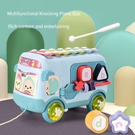 Montessori Baby Toys for Kids Bus Car Ringer Knocks the Bell Building Blocks Wrap the Beads