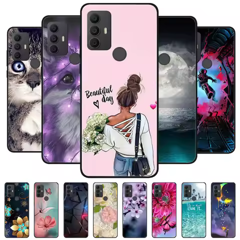 For TCL 30 SE Case TCL 305 306 Black Cover Lion Wolf Silicone Soft Back Cases For TCL 306 Phone Case