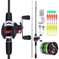 FRRTC Fishing Rod Set Casting Rod Baitcasting Fishing Reels Line Lure Fishing Combo