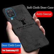 SAMSUNG A12 (6,5 Inch) Case DEER TPU Cloth Jeans Canvas Back Cover