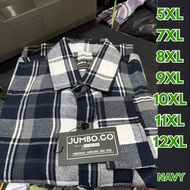 Kemeja Cowok Jumbo Flanel Lengan Panjang Pria Big Size Kotak kotak Ukuran Besar Flannel Distro Overs