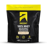 Ascent 100% Whey Protein Powder - Post Workout Whey Protein Isolate, Zero Artificial Flavors & Sweet