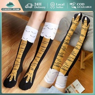 KATUN Black and Yellow Chicken Claw Design Long Socks - Comfortable Cotton Hilarious Socks for Anima