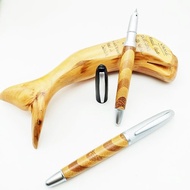 髮絲紋 天然竹筆 Bamboo 鋼筆 附筆盒 墨水~虎之鶴