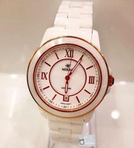 [時間達人]免運 MIRRO 米羅 / 6959GM-GWW / 羅馬典雅藍寶石水晶玻璃日期陶瓷手錶 白色 40mm