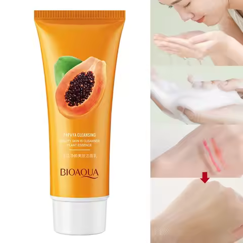 Poquan Ya Papaya Cleanser Foam Dense Clean, Soft, Moisturizing and Moisturizing Cleanser