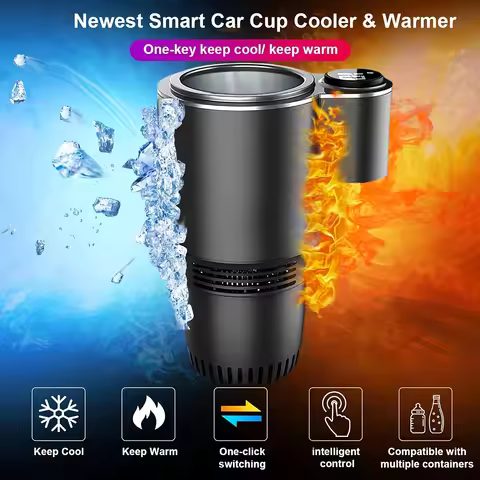 1pc Smart Car Cup Cooler And Warmer, 2-in-1 Beverage Holder With One-Click Temperature Control