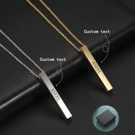1pc Stainless Steel Personalized 3D Rectangular Custom Pendant Necklace, Unisex Name & Special Meani