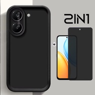 2 in 1 Honor X7E Shockproof Phone Case for Honor X7D X7C X9D Privacy Tempered Glass Screen Protector