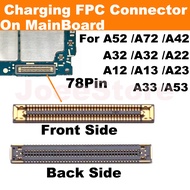 10pcs USB Charging FPC Connector on Board For Samsung A32 A52 A72 A12 A33 A53 A73 A42 A13 Charger Po