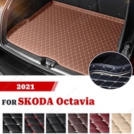 High Quality Leather Car Trunk Mat For SKODA Octavia 2021 Custom Car Accessories Auto Interior Decoration