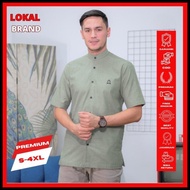 Baju Kemeja Koko Pria Lengan Pendek Fashion Ibadah Cowok Premium Jumbo