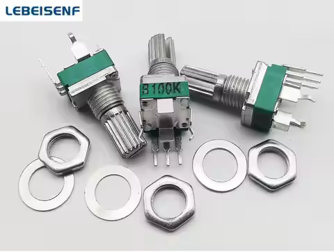 5pcs/lot Sealed RK097N single vertical potentiometer B10K B100K-A10K A100K handle 15MM flowers