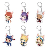 Fate Stay Night Anime Figure Emiya Shirou Acrylic Cute Double-Sided Pattern Key Chain Kawaii Backpac