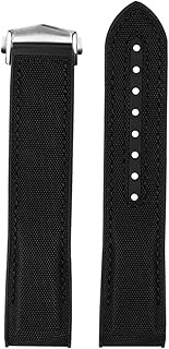 GANYUU Rubber Silicone Watch Strap Nylon Watchband For Omega Seamaster 300 Speedmaster 8900 Planet Ocean Tools 20mm 22mm Watchbands (Color : Black black-B bucke, Size : 20mm)