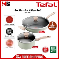 [NEW] Tefal So Matcha 4 Pcs Cookware Set (WokPan 30cm + SaucePan 18cm) (G179S4) Kuali /Periuk /Alat 