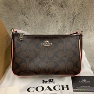 (100% ORIGINAL) COACH Bag Top Handle Pouch Signature Brown Rose List - HOT STOCK BRAND ITEM TERLARIS TAS SELEMPANG JINGJING WANITA BRANDED TERBARU HIGH QUALITY BEST SELLER - TAS TOP HANDLE TOTE BAG COACH WANITA TERBARU - BRANDED STORE OUTLET