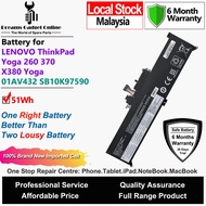 LENOVO Laptop Battery 01AV432 SB10K97590 SB10K97589 51Wh for Lenovo ThinkPad YOGA 370 260 ThinkPad Y