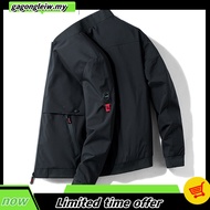 jaket BIG SALE【Ready Stock】jaket lelaki Mens Good Quality Waterproof Jacket Collar Casual Fashion Fit Bomber Jacket 夹克