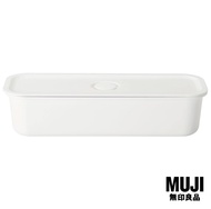 มูจิ กล่องอาหารโพลีโพรพิลีนพร้อมวาล์ว - MUJI PP Lunch Box Storage with Valve 320ml (21 x 7.5 x 5.1 cm)