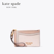 Kate Spade New York กระเป๋าสตางค์ขนาดเล็กรุ่น Morgan Colorblocked Card Case Wristlet K8966 650 สีชมพ