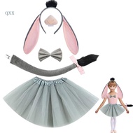 CH* Donkey Role Play Outfit Wolf Tail Headband Bowtie Skirt Donkey Animal Costume